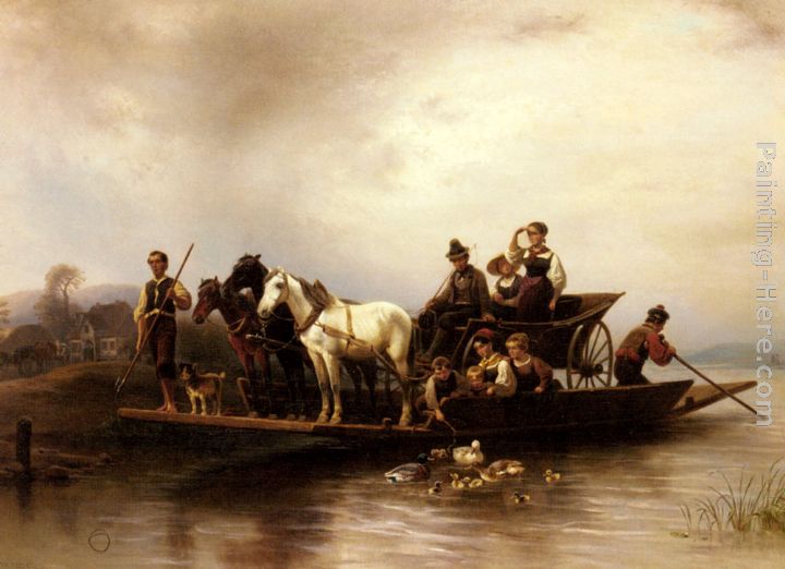 The Arrival of the Ferry painting - Wilhelm Alexander Meyerheim The Arrival of the Ferry art painting